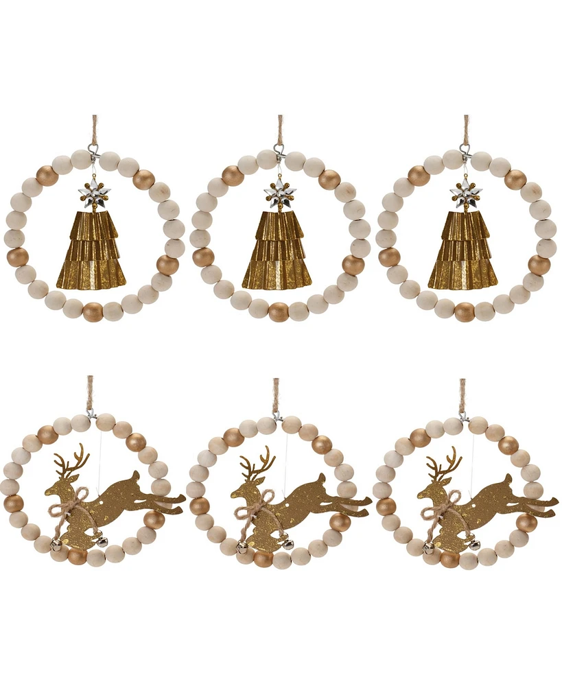 Slickblue Charming Deer and Tree Ornaments for Holiday Festivities (Set of 6)