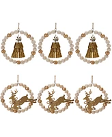 Slickblue Charming Deer and Tree Ornaments for Holiday Festivities (Set of 6)