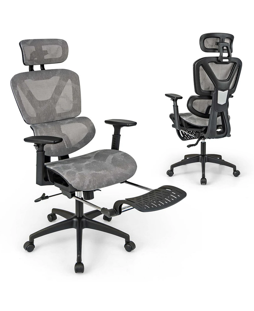 Costway Mesh Office Chair Executive Chair with 90°-120° Tilting Backrest Lumbar Support