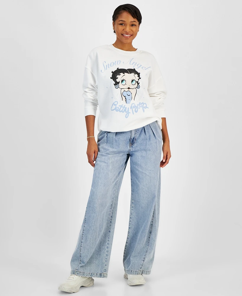 Grayson Threads, The Label Juniors' Betty Boop Snow Angel Sweatshirt