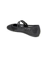 BCBGeneration Women's Harisa Woven Square-Toe Mary Jane Ballet Flats