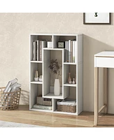 Costway 2 Pcs 7-Cube Geometric Bookshelf with Anti-Toppling Device Modern Open Bookcase