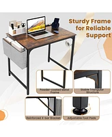 32" Meeting Room Desk Set of 2 with Charging Station & Headphone Hook Metal Frame