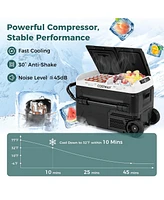 Costway Dual Zone 12V Car Refrigerator 42QT Portable Compressor Fridge Freezer (-4 68 ) for RVs