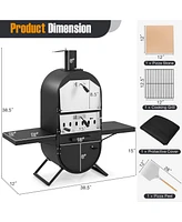 Costway Outdoor Pizza Oven Wood Fired Pizza Oven with 600D Oxford Fabric Cover