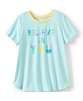 Lands' End Big Girls Plus Short Sleeve Active Curved Hem Tee