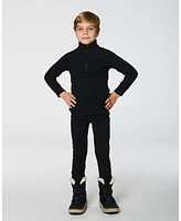 Deux par Kids Unisex Two Piece Thermal Underwear Set Black