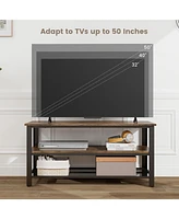 Gymax Tv Stand for TVs up to 50 Inches 3-Tier Entertainment Center