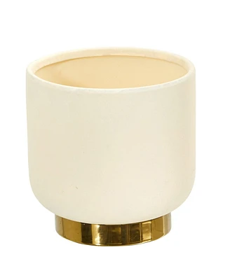 Slickblue 8" Elegance Ceramic Planter with Gold Accents