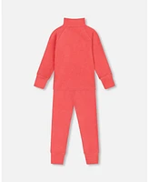 Deux par Girl Two Piece Thermal Underwear Set Coral - Toddler|Child