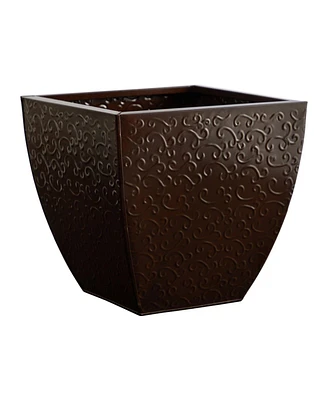 Slickblue 14" Embossed Metal Scroll Planter