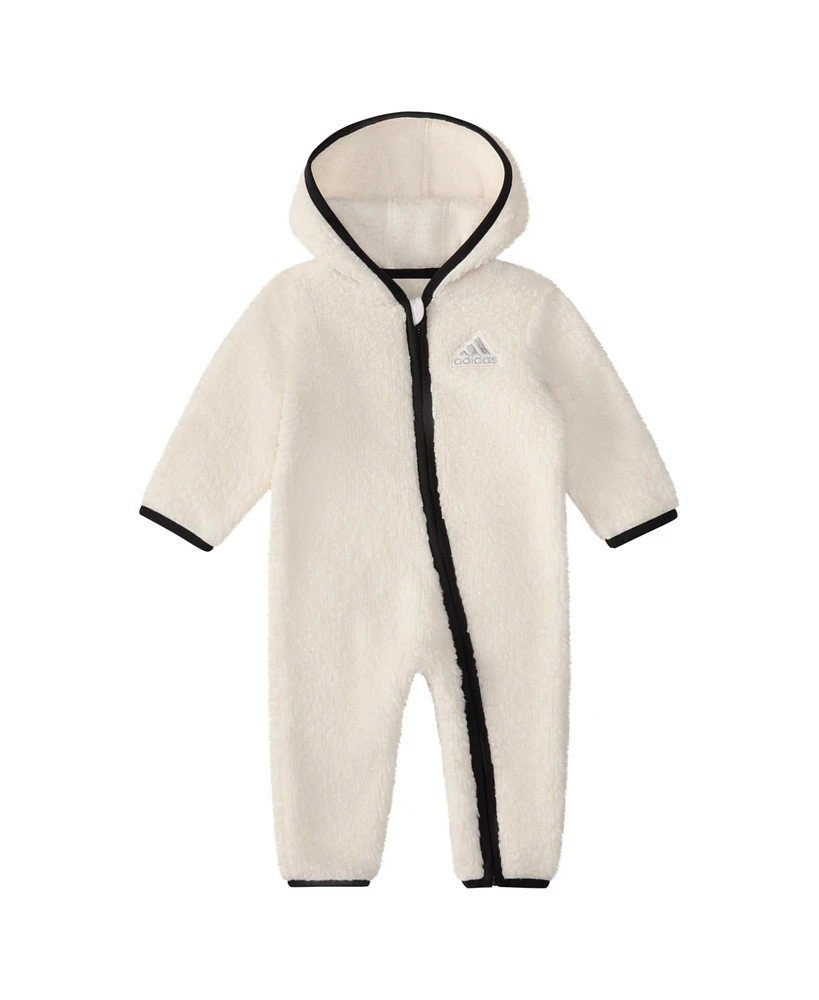 adidas Baby Boys or Girls Long Sleeve Cozy Sherpa Coverall