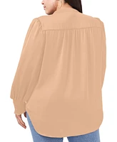 Vince Camuto Plus Smocked-Cuff Blouse