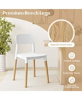 Costway Dining Side Chairs Set of 4 with Ergonomic Backrest Wide Seat & Sturdy Wooden Legs