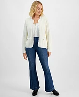 I.n.c. International Concepts Petite Fringe-Trim Cardigan, Created for Macy's