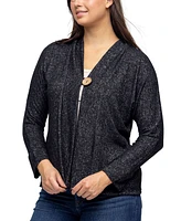 24seven Comfort Apparel Women's Single Button Front Long Sleeve Cardigan