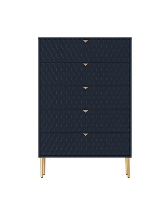 Boyel Living 31.5"W 5-Drawer Storage Cabinet Dresser & Chest