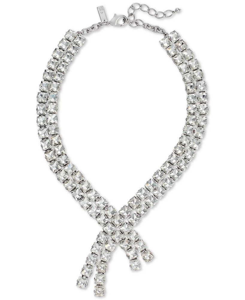 I.n.c. International Concepts Silver-Tone Square Stone Double-Row Statement Necklace, 17" + 3" extender, Created for Macy's