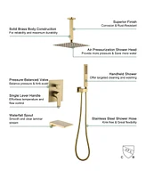 Boyel Living Ceiling Mount Single-Handle 1-Spray Tub and Shower Faucet with in. Fixed Shower Head (Valve Included