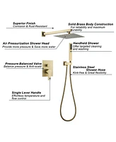 Boyel Living 1-Spray Patterns with 2.5 Gpm in. Wall Mount Dual Shower Heads with Pressure Balance Valve