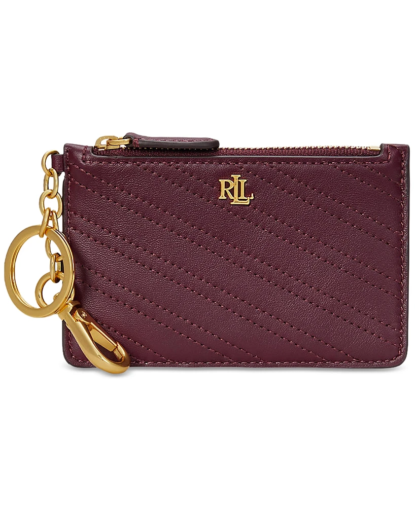 Lauren Ralph Leather Zip Card Case