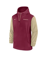 Nike Men's Garnet Florida State Seminoles 2024 Sideline Pregame Player Half-Zip Hoodie