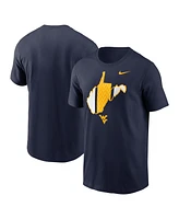 Nike Men's Navy West Virginia Mountaineers Campus State Shape T-Shirt