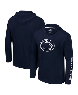 Colosseum Men's Navy Penn State Nittany Lions Logo Lockup Active Blend Long Sleeve T-Shirt Hoodie