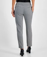 Kasper Women's Houndstooth Print Mid Rise Straight-Leg Pants, Regular and Petite Sizes