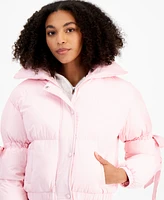 Madden Girl Juniors' Bow-Trim Puffer Jacket