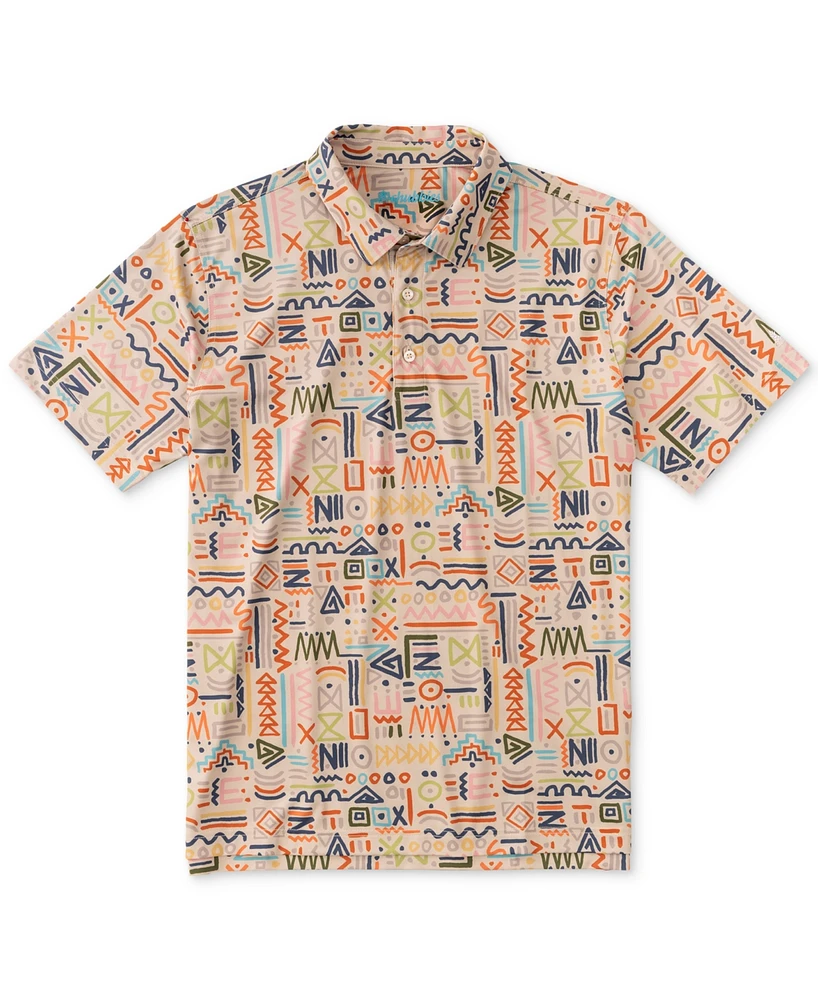 Chubbies Men's The Disco Deserts Tailored-Fit Performance Western Print Polo Shirt