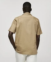 Mango Men's Regular-Fit Linen Cotton Shirt