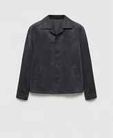 Mango Men's Suede Leather-Effect Overshirt