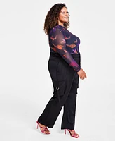 Nina Parker Trendy Plus Straight-Leg Cargo Pants