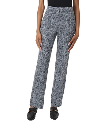 Jones New York Women's Scratch Knit Pull On Straight Leg Pants with Pockets