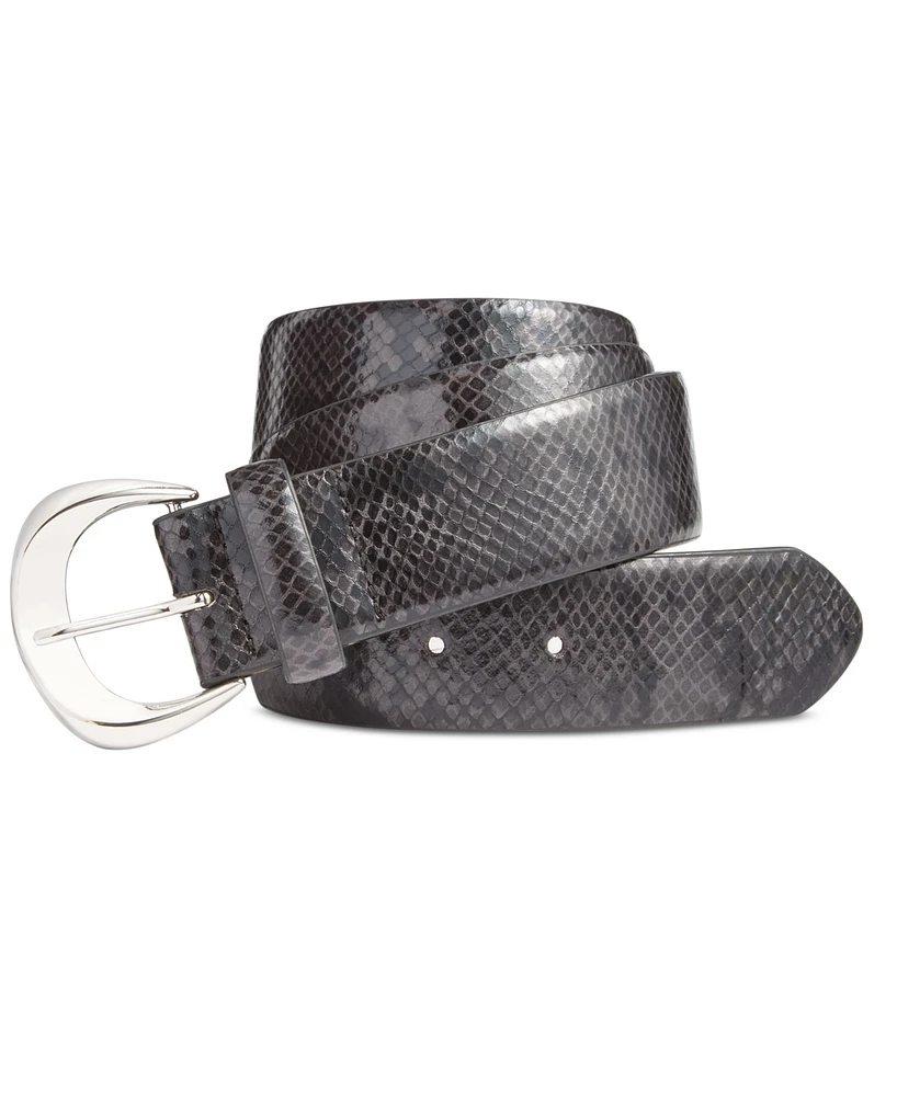 I.n.c. International Concepts Women's Snake-Embossed Faux-Leather Belt, Created for Macy's