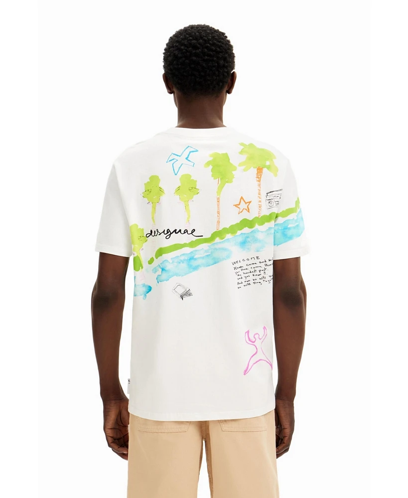 Desigual Men's T-shirt with printed drawings