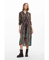 Desigual Women's Midi shirt dress