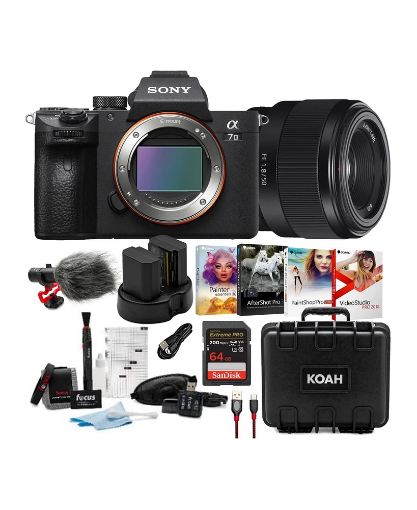 Sony a7 Iii Full Frame Mirrorless Camera with 28-70mm and Fe 50mm f/1.8 Lens Kit