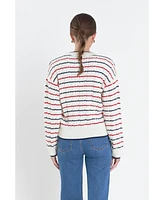 English Factory Women's Stripe Cable Knit