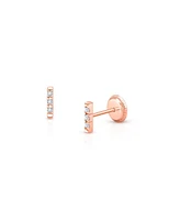 Tiny Blessings Children's 14K Gold Pave Bar Studs Girls' Screw Back Earrings