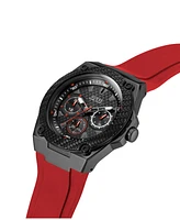 Guess Men's Multi-Function Red Silicone Watch, 45mm