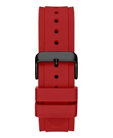 Guess Men's Multi-Function Red Silicone Watch, 45mm