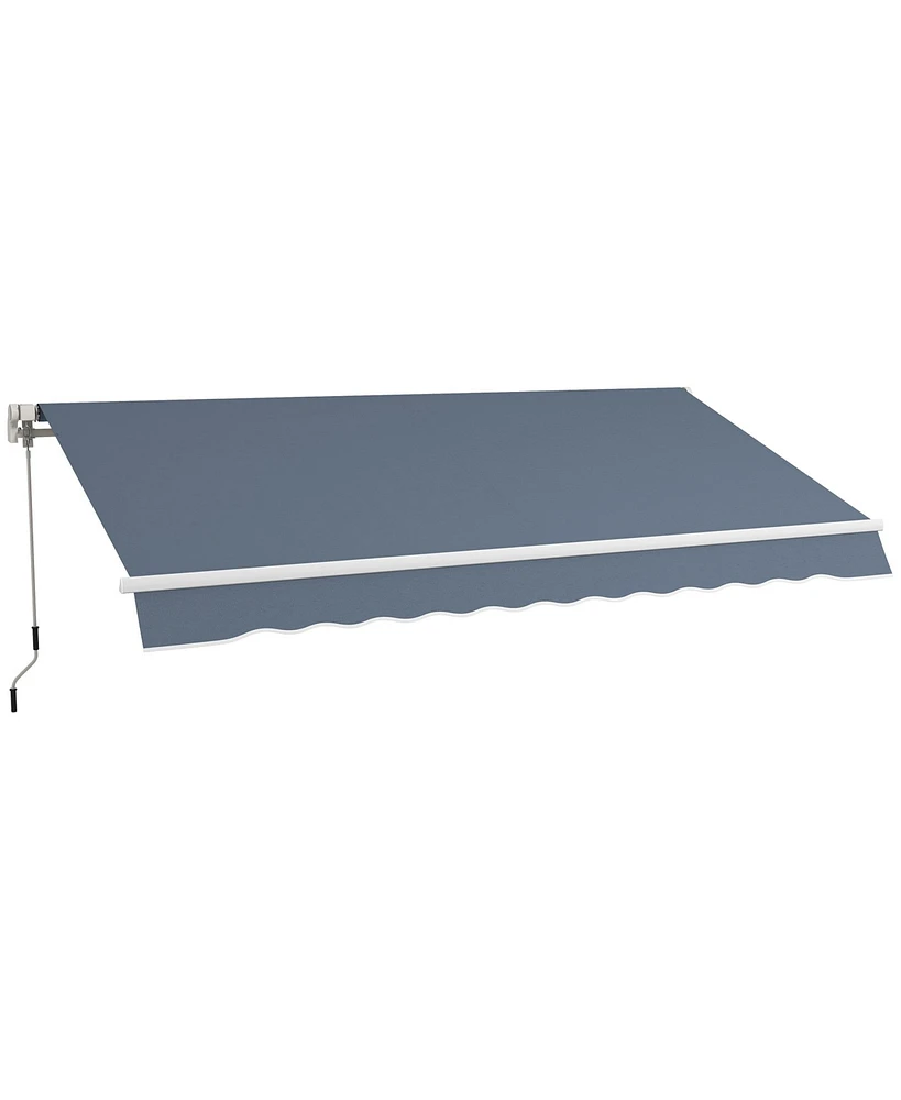 Outsunny 12' x 10' Retractable Awning Patio Awnings Sun Shade Shelter