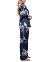 Midnight Bakery Women's 2-Pc. Satin Printed Pajama Set