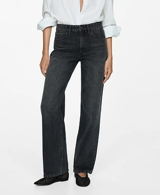 Mango Women's Mid-Rise Straight Jeans