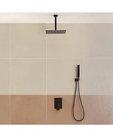 Boyel Living 1-Spray Patterns with 2.5 Gpm 12 in. Ceiling Mount Dual Shower Heads with Pressure Balance Valve