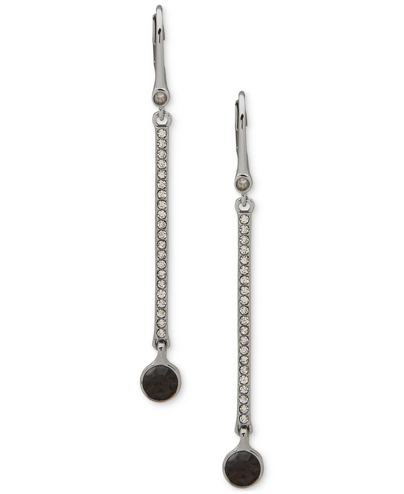 Dkny Crystal Stone Pave Bar Linear Drop Earrings