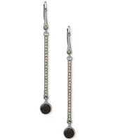 Dkny Crystal Stone Pave Bar Linear Drop Earrings