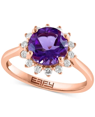 Effy Amethyst (1-7/8 ct. t.w.) & Diamond (1/5 Ring 14k Rose Gold (Also Blue Topaz Citrine)